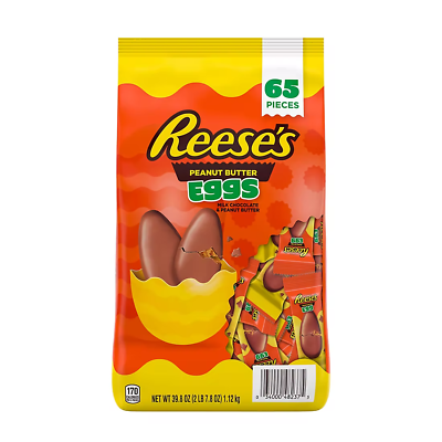 #ad REESE#x27;S Milk Chocolate Peanut Butter Eggs Easter Candy 65 pcs FREE SHIPPING $19.99