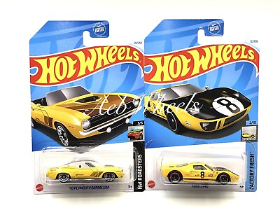 #ad Hot Wheels Kroger Exclusive Yellow Ford GT40 amp; #x27;70 Plymouth Barracuda Lot of 2 $7.99