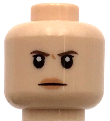 #ad Lego New Minifigure Light Flesh Female Minifigure Head Scowl Girl Face Piece $1.99