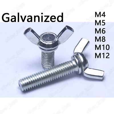 #ad Galvanized Steel Wing Thumb Screws Bolts M4 M5 M6 M8 M10 M12 $75.16
