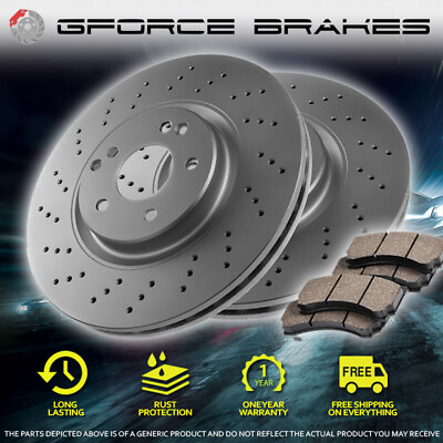 #ad REAR Cross Drilled Rotors amp; Ceramic Pads for 2003 2007 Benz C230 Sport Package $171.47