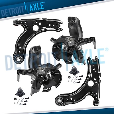 #ad Front Knuckles Hubs Lower Control Arms Kit for 1999 2005 VW Beetle Golf Jetta $233.49