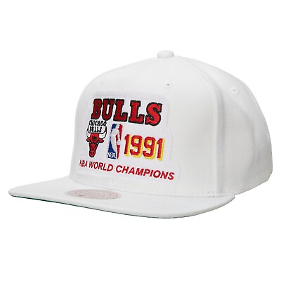 #ad #ad Mitchell amp; Ness NBA Chicago Bulls 1991 World Champions Snapback Cap Hat White $24.27