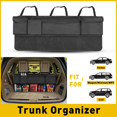 #ad #ad Car Trunk Organizer Accessories Back Seat Storage Bag 8 Pockets 600D Oxford Mesh $18.04