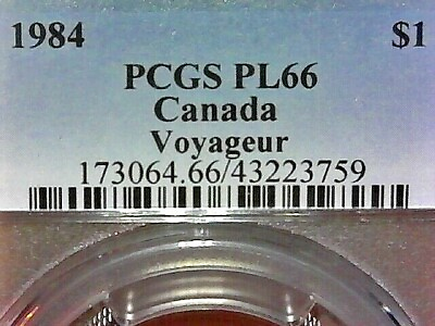 #ad 1984 PCGS PL66 Canada Voyageur $1 KM#120 DISCOUNT SPOTS CLOUDS $13.50