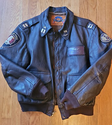#ad USAF Captains Pilot Leather Jacket $250.00