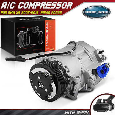 #ad AC Compressor for BMW X5 E70 2007 2008 2013 V8 4.4L 4.8L 4 Grooves CSE717 Style $200.99
