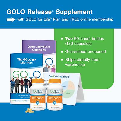 #ad GOLO Release supplement w GOLO for Life Plan 180 capsules SOLD BY GOLO $99.90