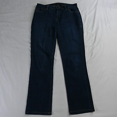 #ad Jag 8 Mid Rise Straight Leg Dark Wash Stretch Denim Womens Jeans $16.99