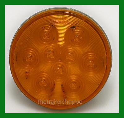 #ad Maxxima Amber 4quot; Round Grommet Mount Stop Turn Park Light 9 LED Truck Trailer $15.95