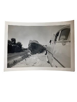 #ad 1950s Chevrolet Bel Air Highway Desert Texas Black amp; White Photo 5”x3.5” $9.00