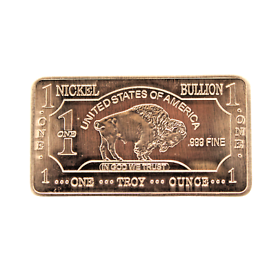 #ad #ad 1 TROY OUNCE OZ .999 Pure Metal Buffalo Nickel Bar Gold Silver American Precious $11.49