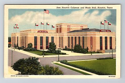 #ad Houston TX Texas Sam Houston Coliseum And Music Hall Vintage Souvenir Postcard $7.99