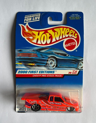 #ad 1999 Hot Wheels Chevy Pro Stock Truck 2000 First Edition #7 36 Car $2.99