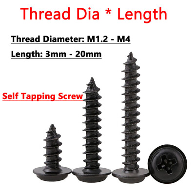 #ad Flanged Self Tapping Screw Bolts Button Head Screw Phillips M1.2 M4 Carbon Steel $4.57
