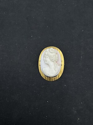 #ad Antique 10K Yellow Gold Cameo Brooch 7.7 grams $262.99