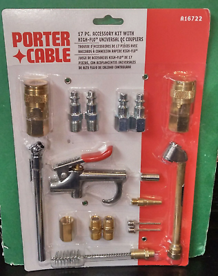 #ad Porter Cable 17 Piece Air Compressor Deluxe Accessory Kit A16722 $26.95