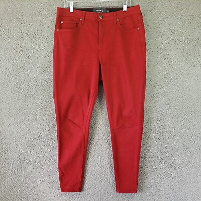 #ad Torrid Sky High Skinny Red Denim Jeans Women#x27;s Size 14T Dark Wash High Rise $24.96