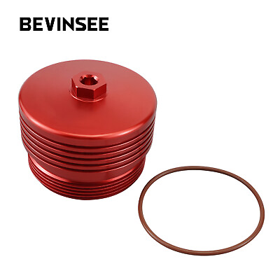 #ad BEVINSEE Aluminum Oil Filter Housing Cap Red For BMW N54 N55 S55 N20 Engines $28.80