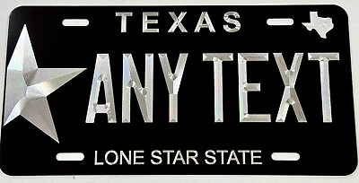 #ad Texas TX Any State Car Tag Your Custom Text Diamond Etched Front License Plate $22.99