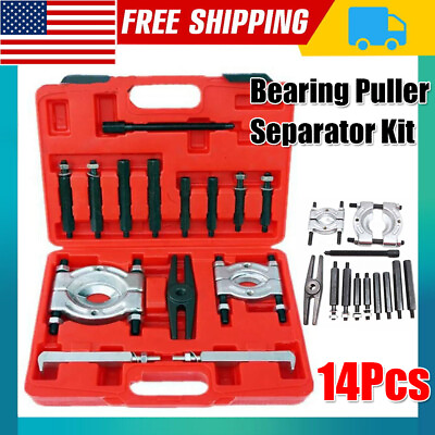 #ad 14Pcs Bearing Puller Set 2quot; 3quot; Splitter Bearing Separator Wheel Removal Tool Kit $42.99