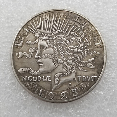 #ad 1923 Queen with Snakes Liberty PEACE One Dollar Hobo Nickel Coin Collectible R1 $9.90