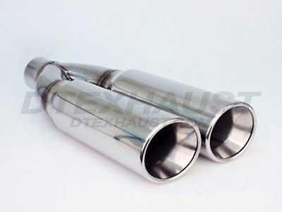 #ad DT 30038DS DUAL DOUBLE WALL SIDEWAYS STAINLESS EXHAUST TIP 3quot; INLET 20.5quot; LENGTH $119.99