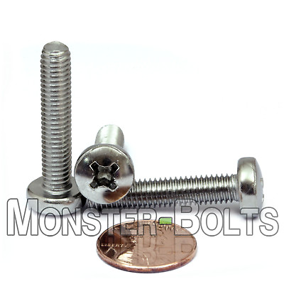 #ad M6 x 30mm Stainless Steel Phillips Pan Head Machine Screws Cross Recessed A2 $5.86