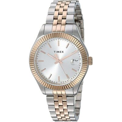 #ad Timex Women#x27;s Watch Waterbury Quartz Silver Dial Two Tone Bracelet TW2T87000VQ $119.00