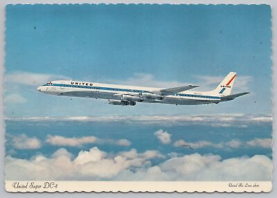 #ad Transportation United Super DC 8 In Air Continental Postcard $2.80