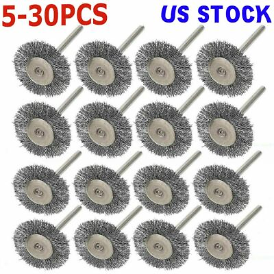#ad 5 30PCS Stainless Steel Wire Brush Dremel Rotary Tool die grinder removal wheel $5.89