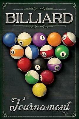 #ad Art Print Framed Plaque By Mollie B. Billiard Tournament MOL1963 $39.51