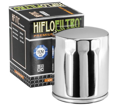 #ad Hiflofiltro HF171C Chrome Oil Filter Harley Davidson Buell Motorcycle $12.85