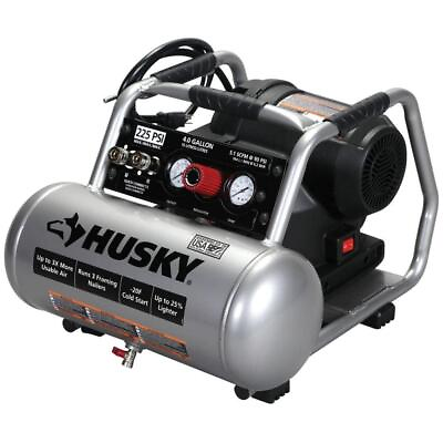 Husky Portable Air Compressor 4Gal 225PSI Corded Electric Oilless Tool Only $497.48