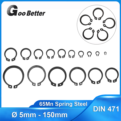 #ad Black External Circlips 5mm 150mm Retaining Rings Snap CirClip DIN471 for Shafts $2.69
