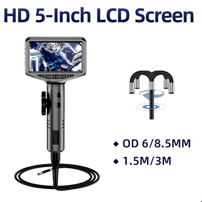 #ad 5Inches Steering Engine 6mm Endoscope Sewer Drain Rotary Camera Articulating $341.18