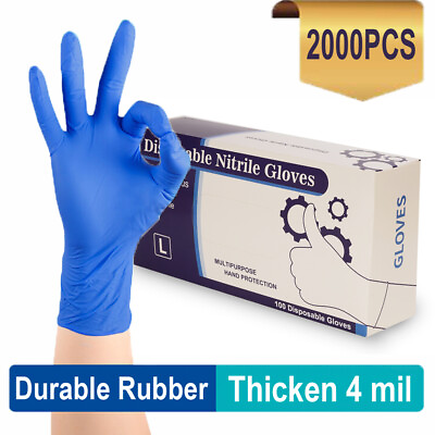 #ad 2000pcs Non Latex Nitrile Hand Gloves Powder Latex Free Thicken 4 mil Wholesale $19.99