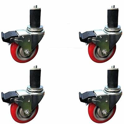 #ad CasterHQ 5 INCH x 1 1 4 INCH SWVIEL with Brake Caster Wheel Set for Commercial I $104.99