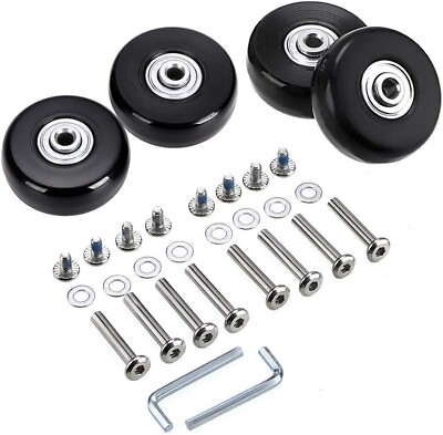 #ad 50 X 18Mm Set of 4 Luggage Suitcase Replacement Wheels $17.28