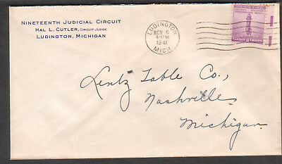 #ad 1941 cover Nineteenth Judicial Circuit Hal L Cutler circuit judge Ludington MI $5.00