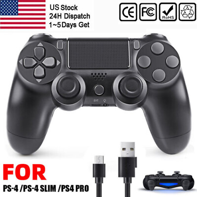 #ad For PS 4 Wireless Controller Bluetooth Gamepad Joy stick For PS 4 Slim Pro Black $17.98