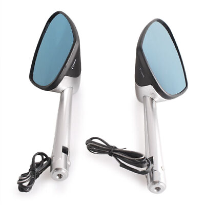 #ad Rear Side Mirrors Rearview w LED Turn Signals For BMW Ducati Honda Kawasaki 2pc $64.09