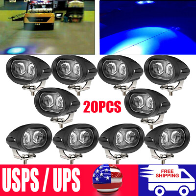 #ad 20PCS LED Forklift Truck Blue Warning Lamp Safety Working Spot Light 10 80V $250.00