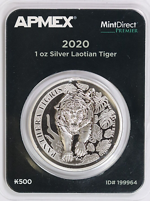 #ad 2020 Bank Laos K500 Panthera Tiger 1 oz 999 Pure Silver Coin TEP $79.99