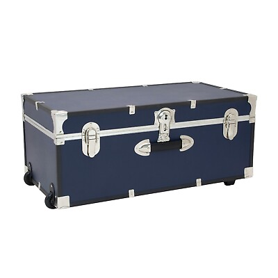 #ad 30quot; Trunk with Wheels amp; Lock Durable Camping Indoor Blue NEW $72.99