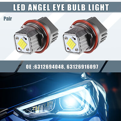 #ad 1 Pair LED Angel Eye Bulb Light Lamp 80W 6000K White Headlights Bulbs for BMW AU $54.37