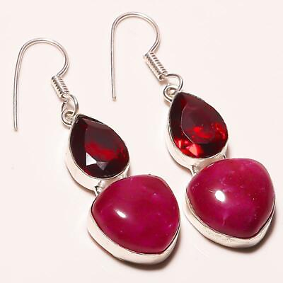 #ad Ruby amp; Garnet Handmade Ethnic Style Jewelry Earring C 372 $5.99