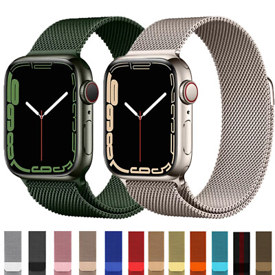 #ad Magnetic Milanese Loop Band Strap Metal For Apple Watch Series 8 7 6 SE 5 4 3 2 $7.99