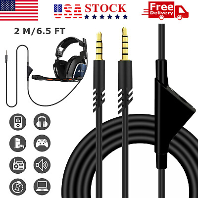 #ad Replacement Audio Cable Cord Volume Control for Astro A10 A40 Gaming Headset 2M $9.45