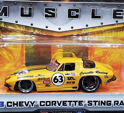 #ad Jada 63 1963 Chevy Corvette Sting Ray Dub City Bigtime Muscle Chevrolet Race Car $9.99